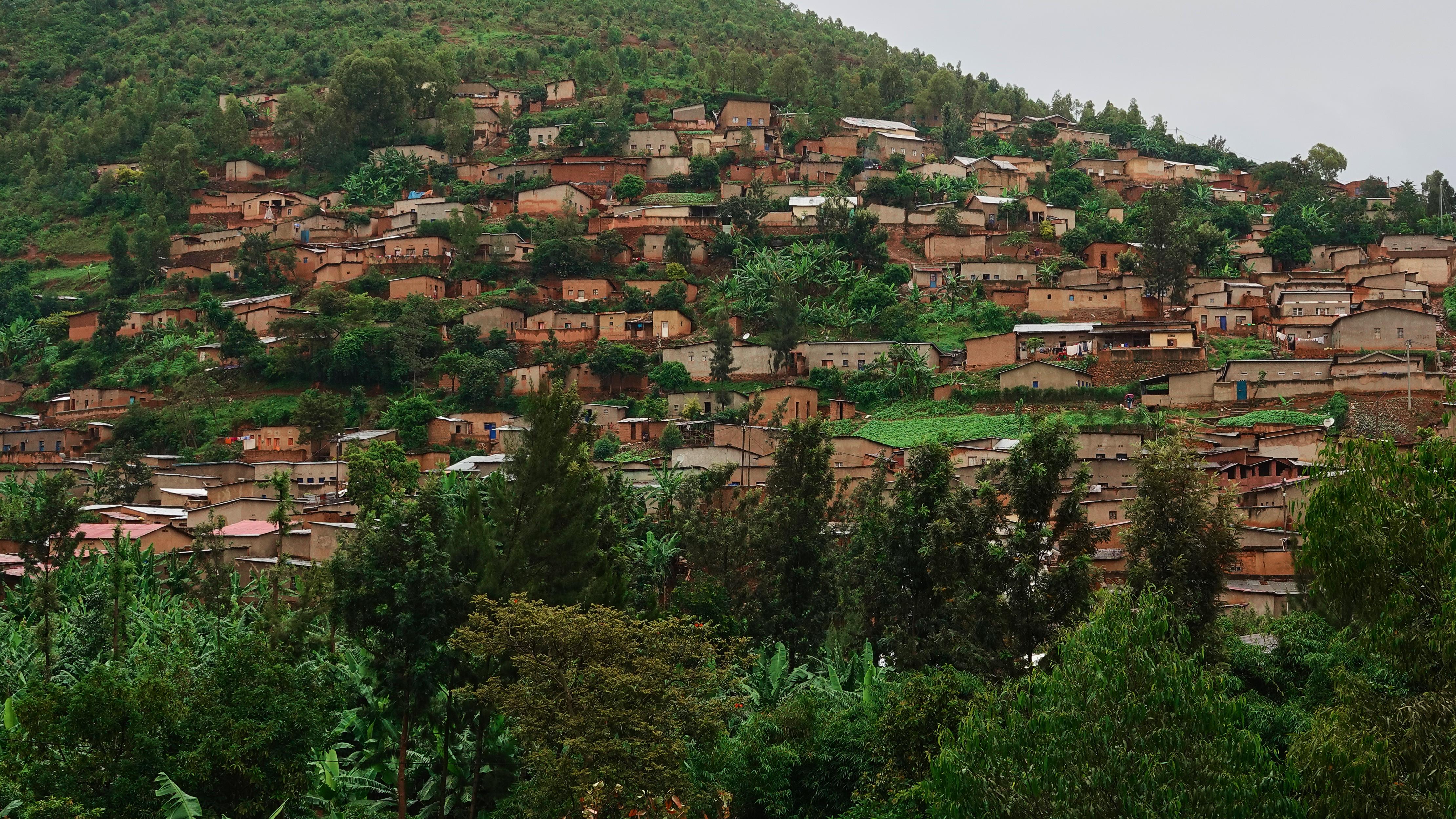Des maisons sur une colline près de Kigali, au Rwanda