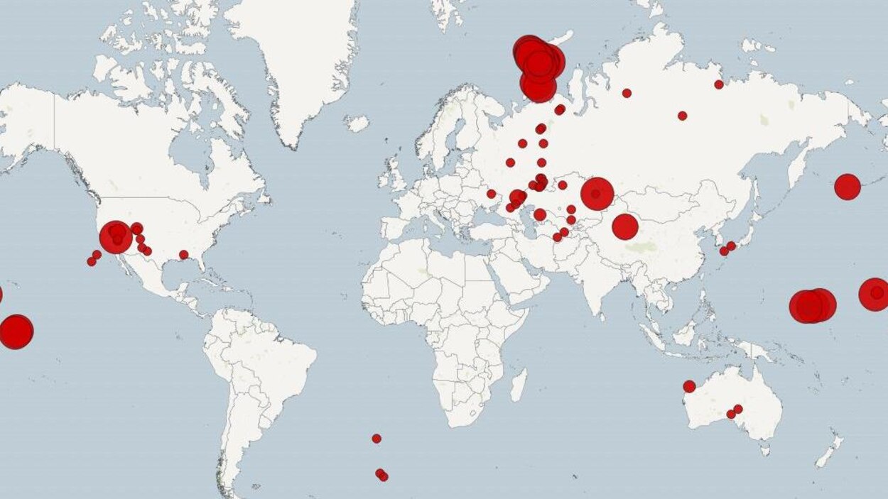 Pays Qui Ont La Bombe Atomique Où ont été menés les tests nucléaires? | Les cartes week-end |  Radio-Canada.ca