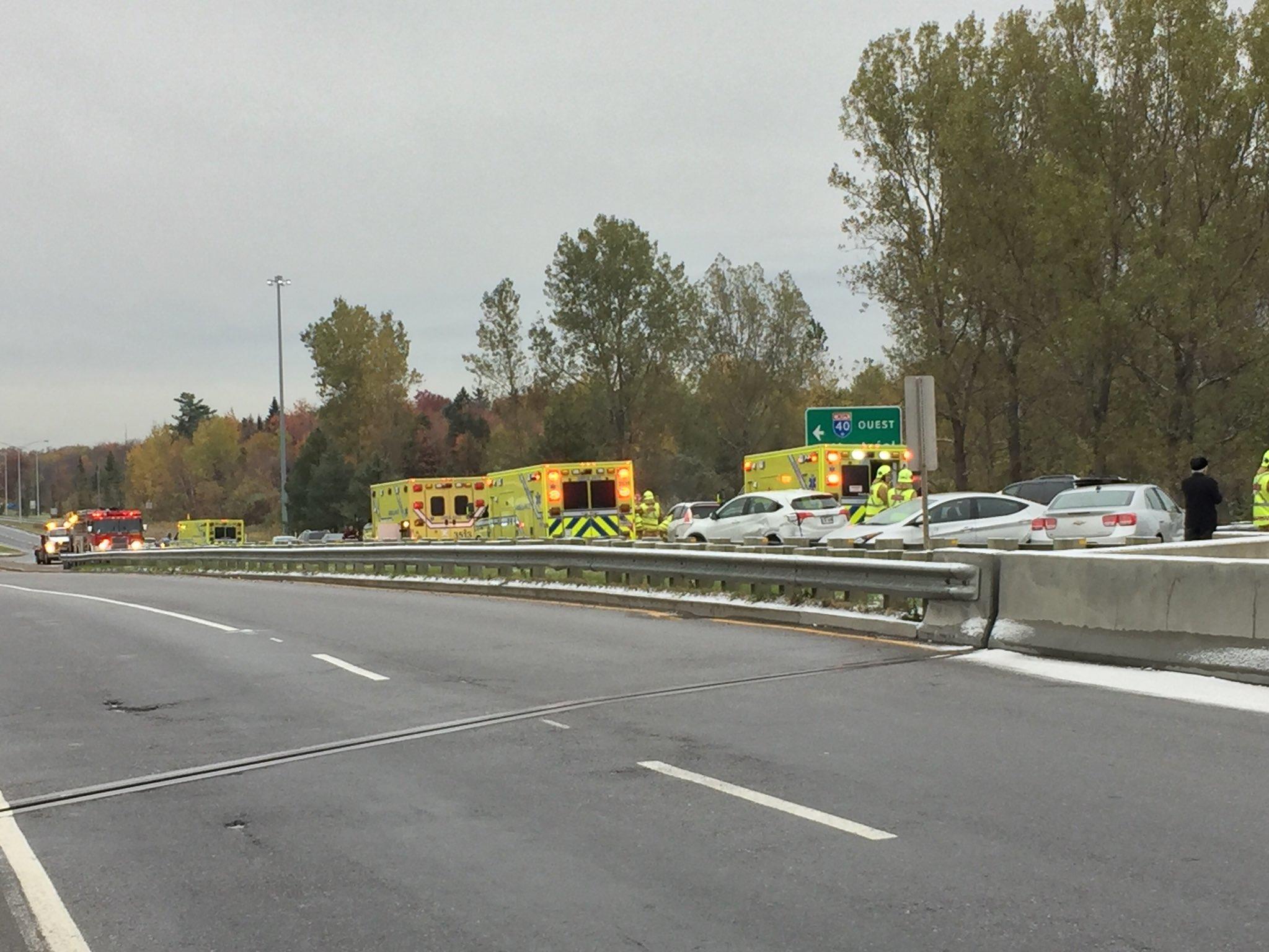 Chaussée glissante carambolage de 16 véhicules à SaintAugustinde
