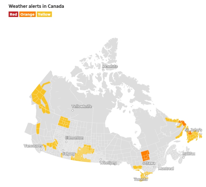 Snow, ice pellets and fog — oh my. Large swaths of Canada feel winter’s ...