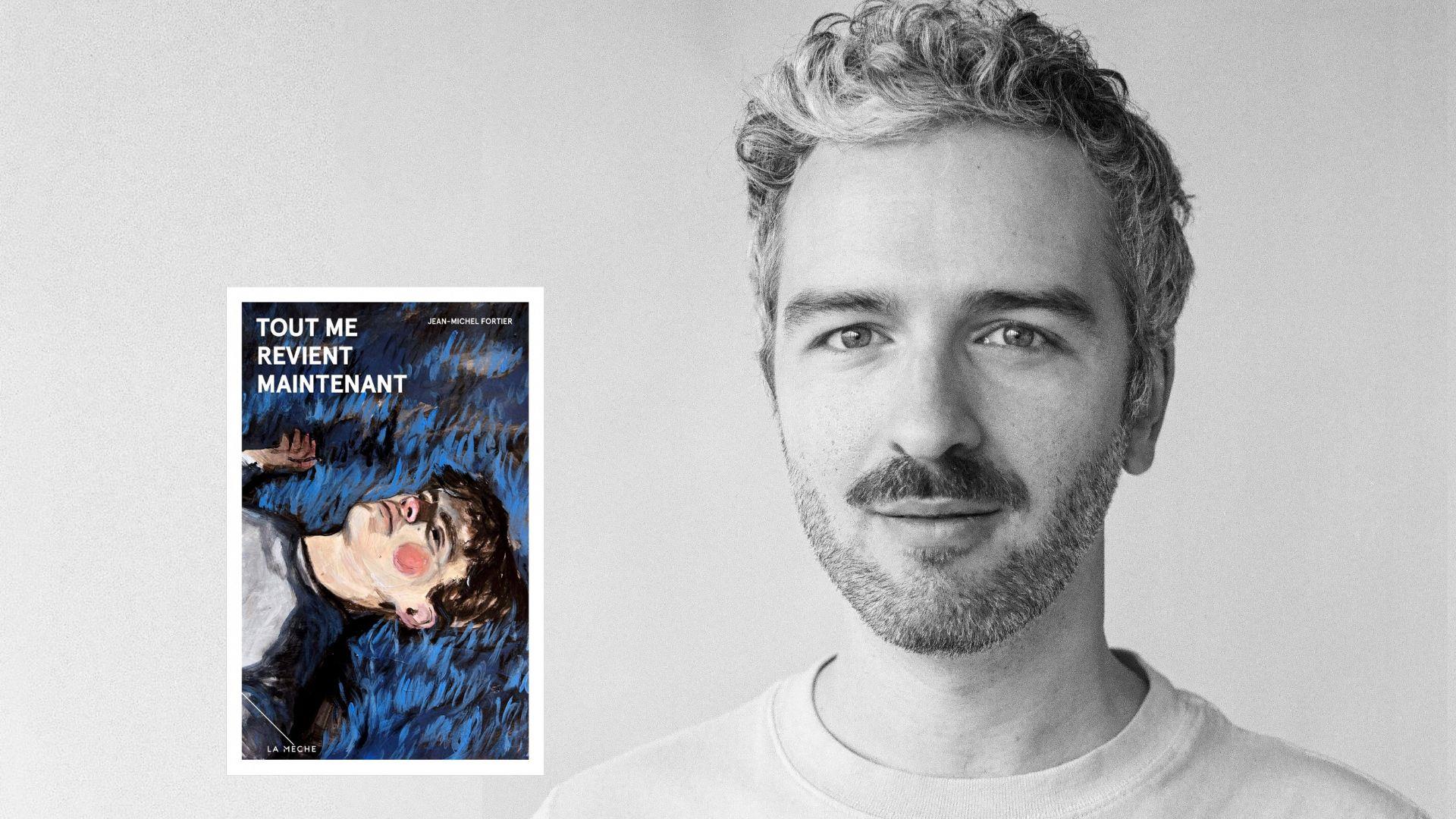 Montage du portrait de Jean-Michel Fortier et de la page couverture de son livre.