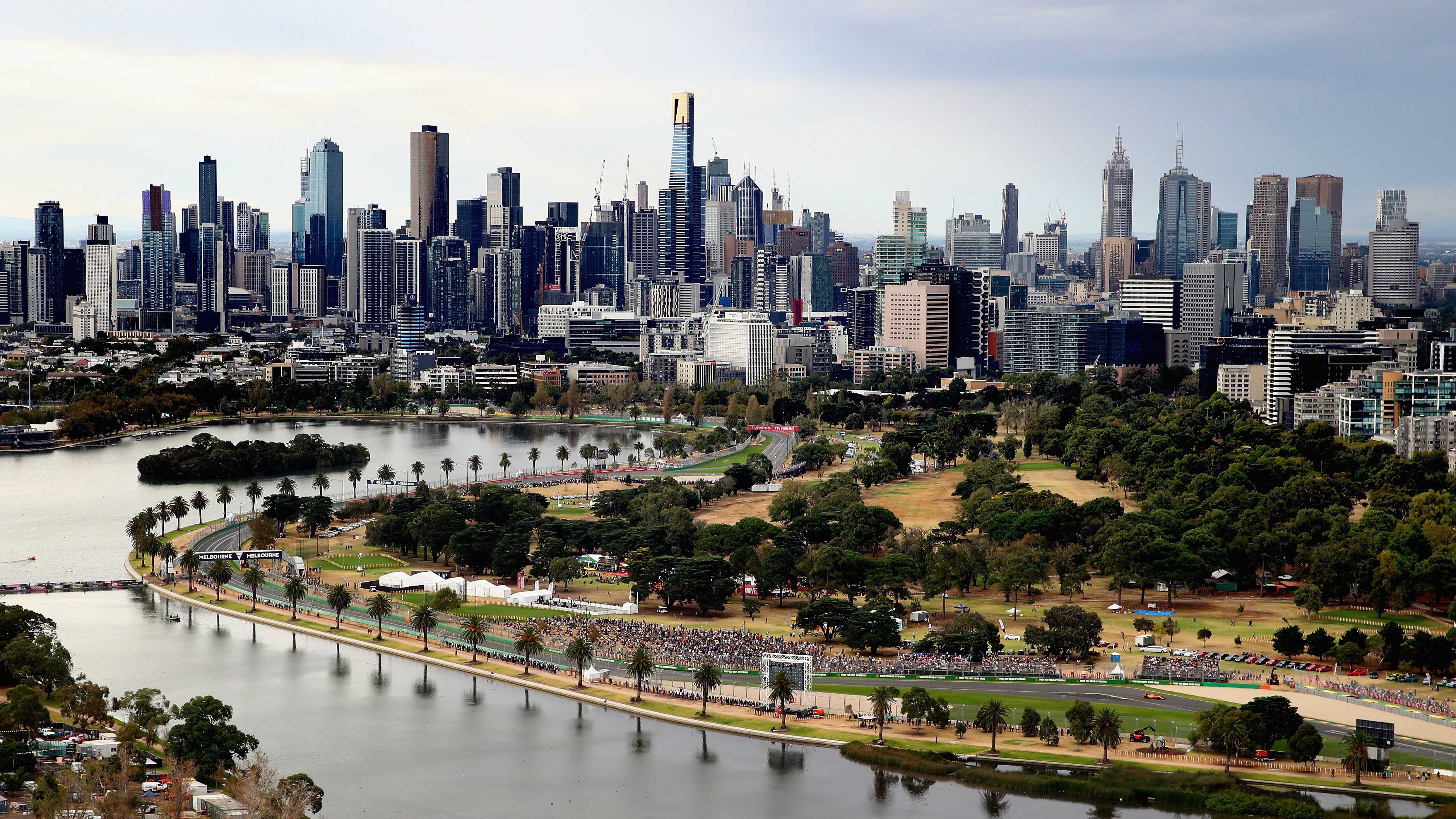 Город Мельбурн с высоты