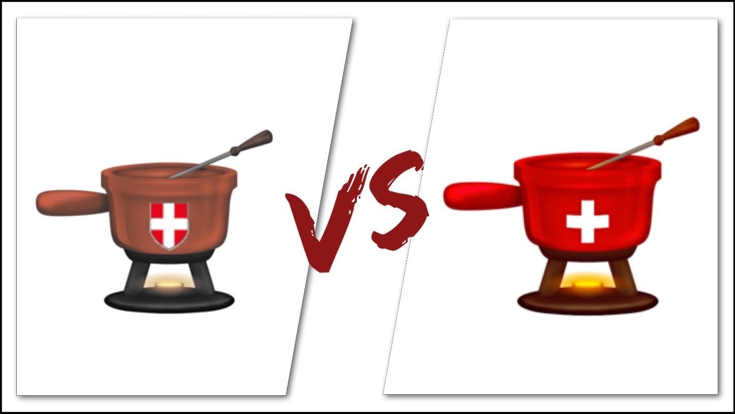 Les Européens, déchirés quant au choix de l'émoji de fondue suisse