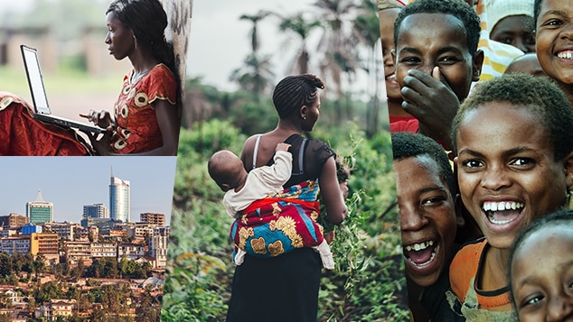 Montage photo évoquant la jeunesse africaine