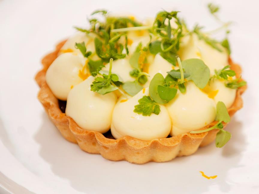 Tartelette au citron caviar et au beaufort