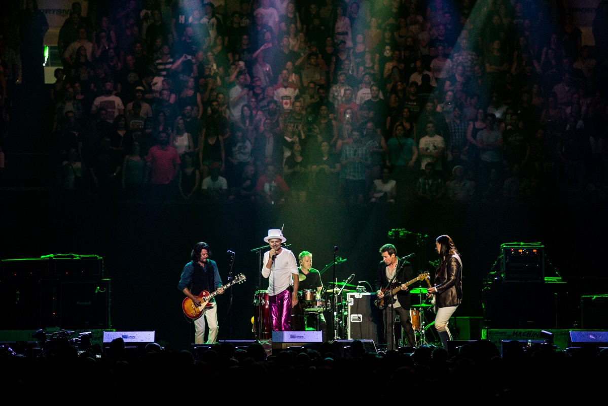 Gord Downie onstage with the Tragically Hip in Kingston, Ont., Aug. 20, 2016.