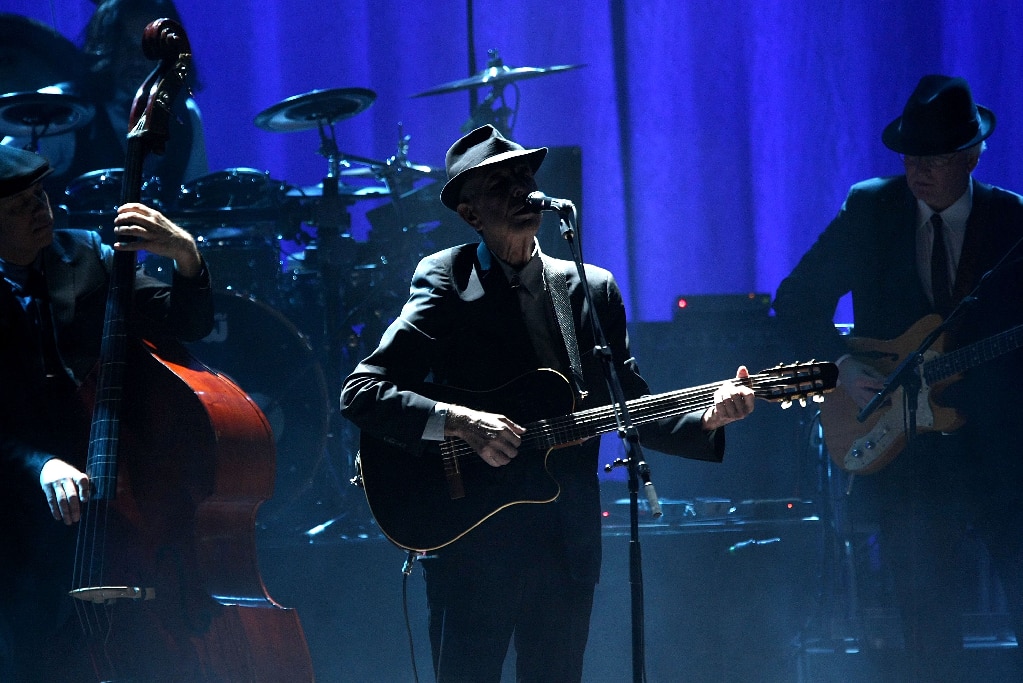 Leonard Cohen performing in New York City, 2009.