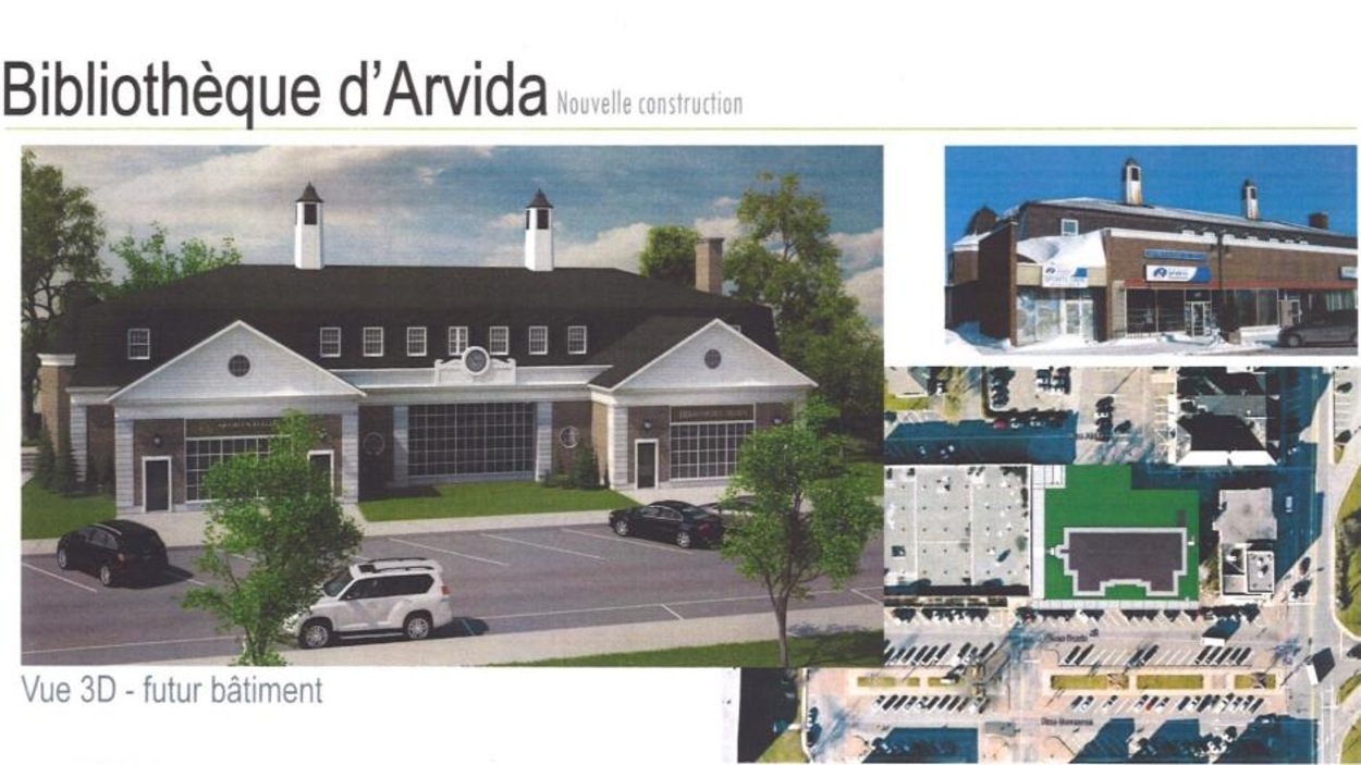 Le croquis de la bibliothèque d'Arvida. Le croquis de la bibliothèque d'Arvida.