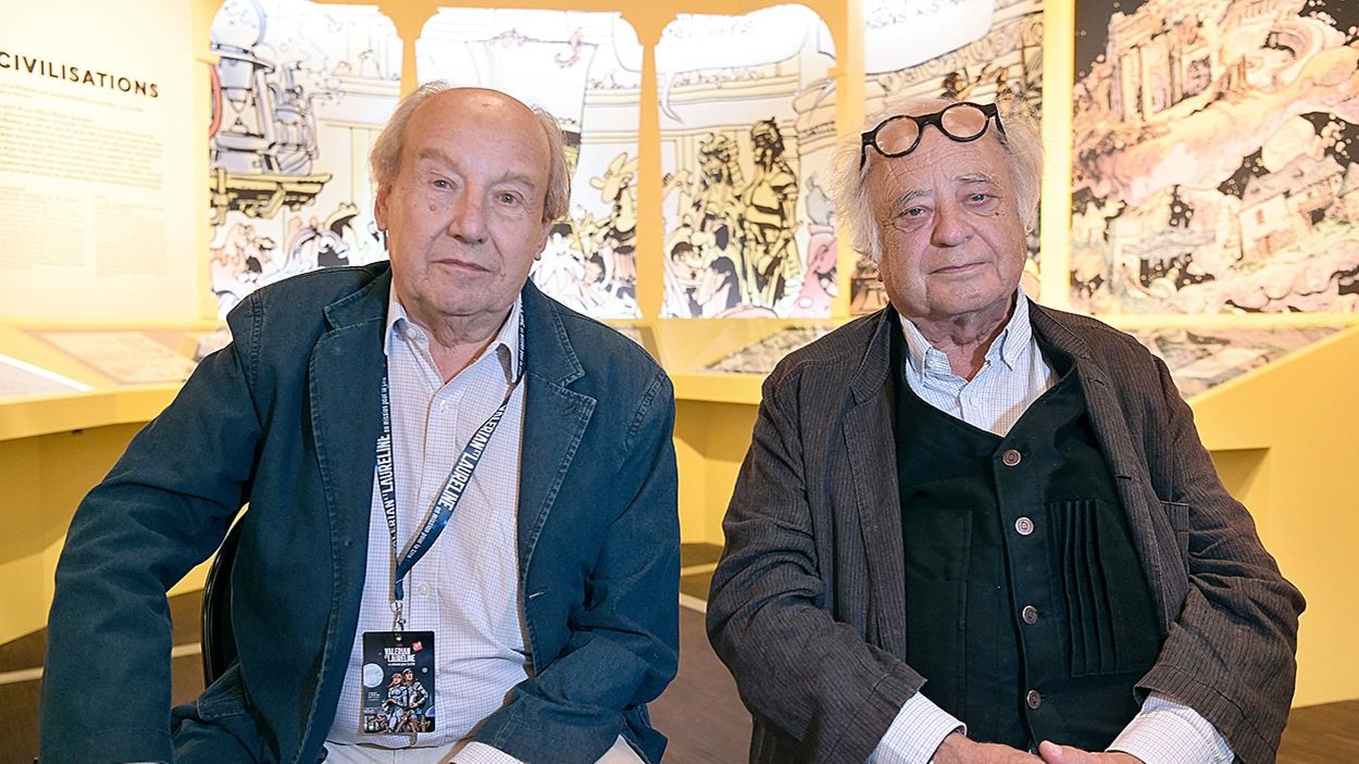 Les créateurs des bandes dessinées Valérian, Jean-Claude Mézières et Pierre Christin Les créateurs des bandes dessinées Valérian, Jean-Claude Mézières et Pierre Christin