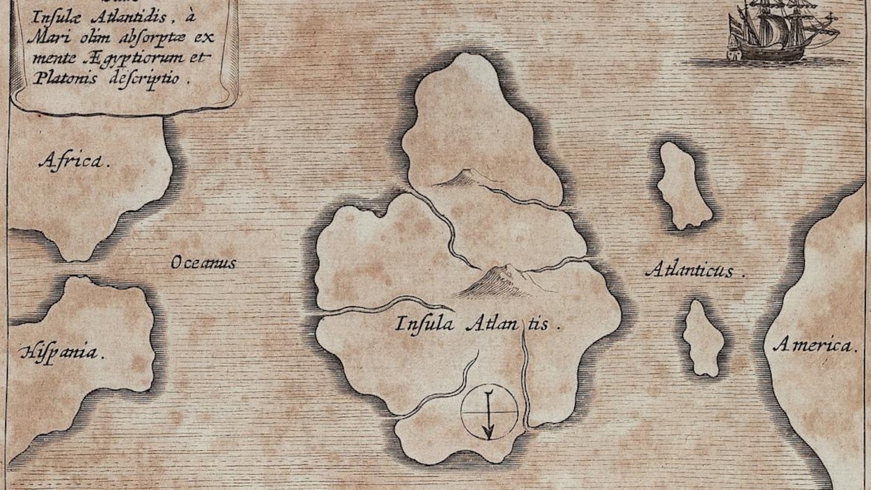 Carte fantaisiste de l'Atlantide Carte fantaisiste de l'Atlantide