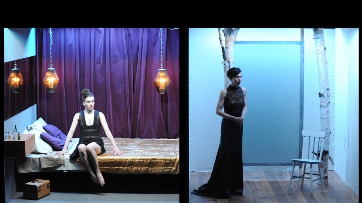 Anne Thériault et Evelyne de la Chenelière dans <em>La fureur de ce que je pense</em>, d'après Nelly Arcan, dans une mise en scène de Marie Brassard Anne Thériault et Evelyne de la Chenelière dans <em>La fureur de ce que je pense</em>, d'après Nelly Arcan, dans une mise en scène de Marie Brassard
