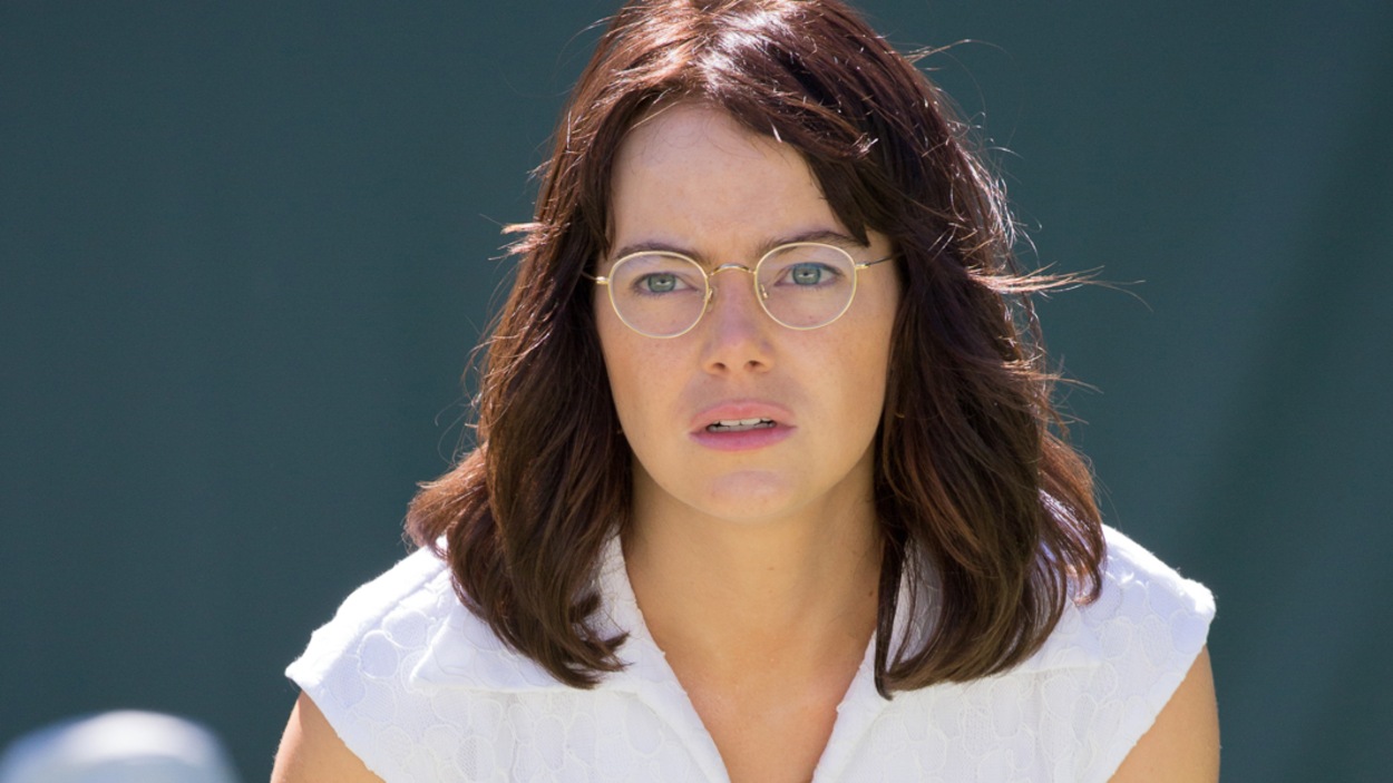 Emma Stone en Billie Jean King dans le film <i>Battle of the Sexes</i>, de Jonathan Dayton Emma Stone en Billie Jean King dans le film <i>Battle of the Sexes</i>, de Jonathan Dayton