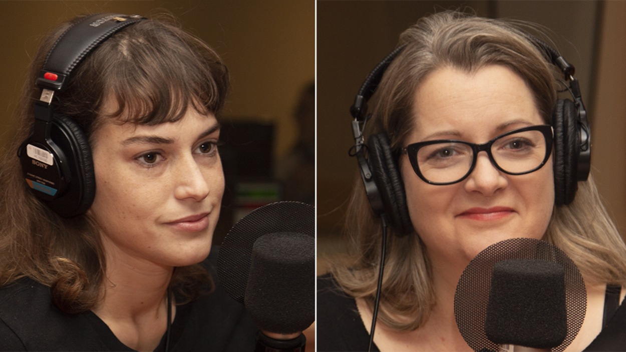 Marion Bertrand-Huot et Anne-Marie Dupras au studio 18 de Radio-Canada, à Montréal, le 29 octobre 2018. Marion Bertrand-Huot et Anne-Marie Dupras au studio 18 de Radio-Canada, à Montréal, le 29 octobre 2018.