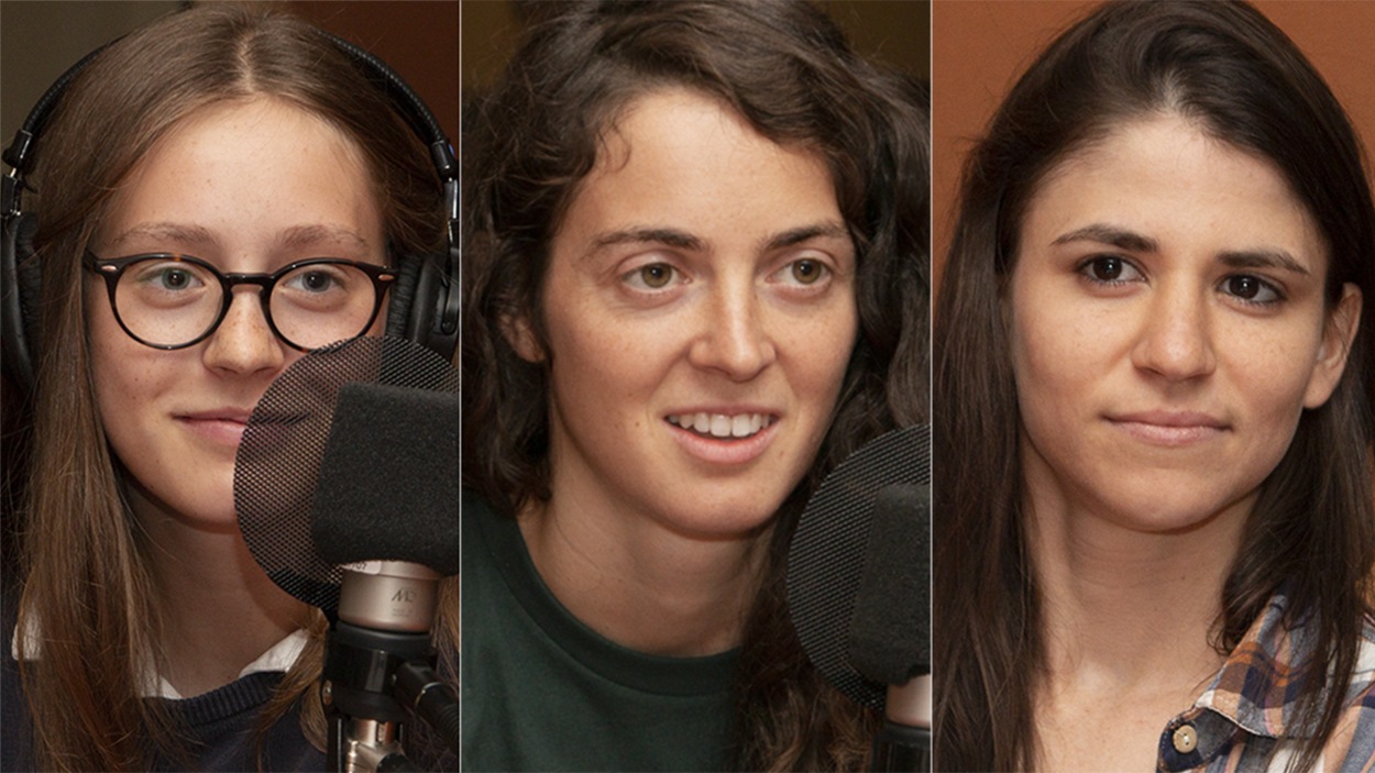 Samantha Secours, Annie Guglia et Camille Lanctôt-Goulet au studio 18 de Radio-Canada, à Montréal, le 27 août 2018. Samantha Secours, Annie Guglia et Camille Lanctôt-Goulet au studio 18 de Radio-Canada, à Montréal, le 27 août 2018.