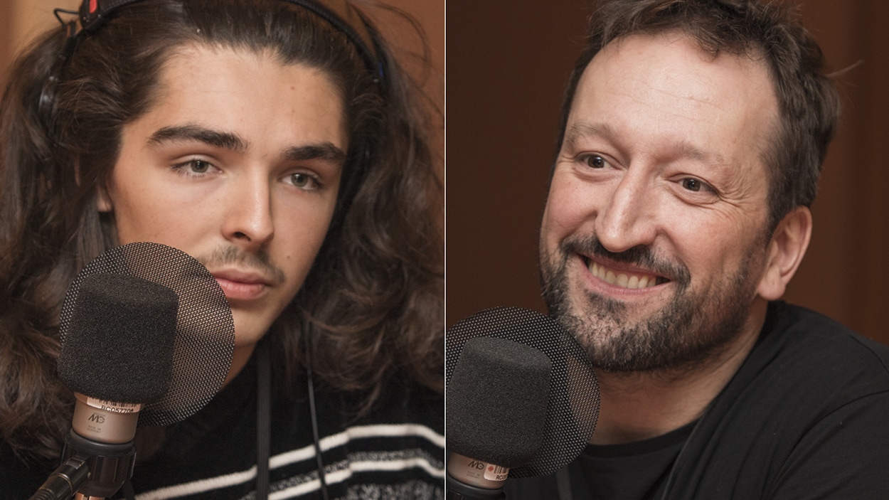Robin L'Houmeau et Alexandre Franchi au micro de Catherine Perrin. Robin L'Houmeau et Alexandre Franchi au micro de Catherine Perrin.