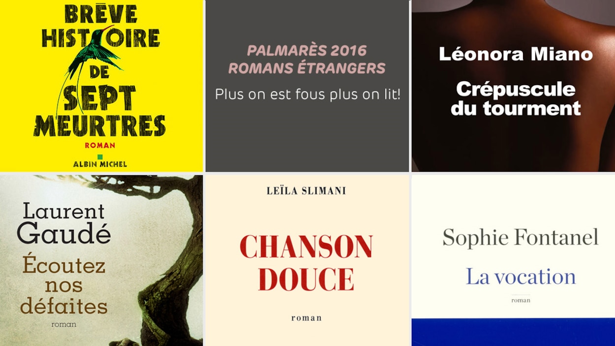 Une partie des couvertures des romans de Marlon James, de Laurent Gaudé, de Leïla Slimani, de Sophie Fontanel et de Léonora Miano. Une partie des couvertures des romans de Marlon James, de Laurent Gaudé, de Leïla Slimani, de Sophie Fontanel et de Léonora Miano.