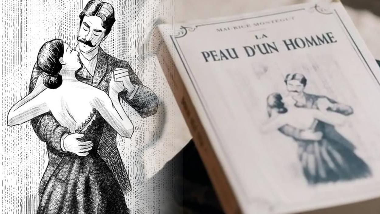 La couverture du roman La peau d'un homme, tirée d'une scène de la série Les Pays d'en haut. La couverture du roman La peau d'un homme, tirée d'une scène de la série Les Pays d'en haut.