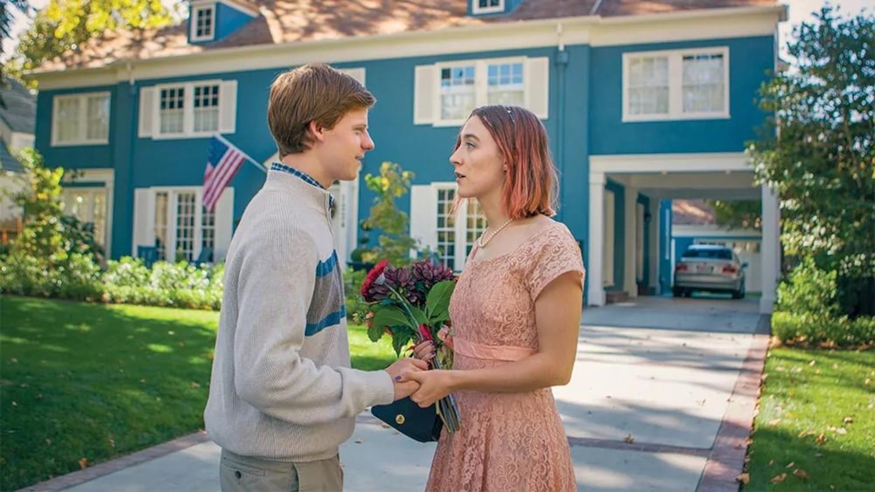 The young man and young woman (Saoirse Ronan) are mostly depicted in their years before they build the house.