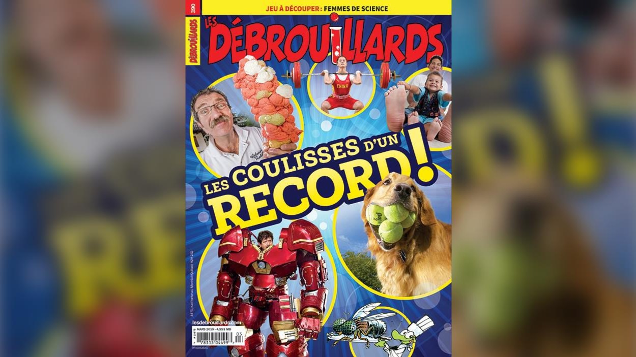 Page couverture du magazine Les Débrouillards : Les coulisses d'un record! Page couverture du magazine Les Débrouillards : Les coulisses d'un record!