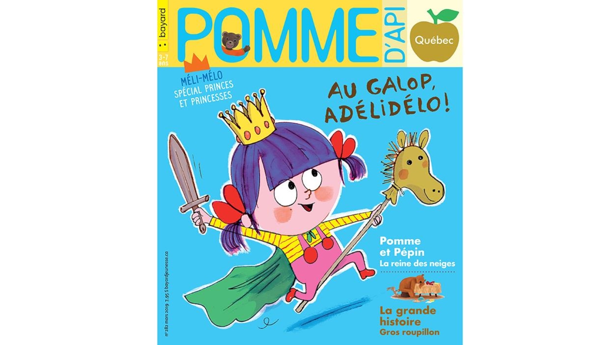 Couverture du magazine avec une fillette-chevalière Couverture du magazine avec une fillette-chevalière
