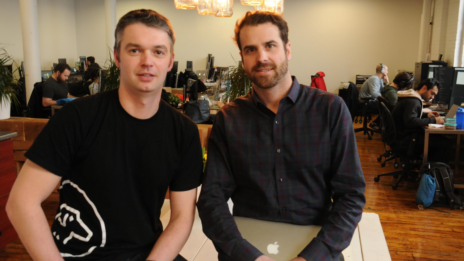 Marc Parenteau et Martin Coulombe, cocréateurs du logiciel Aïdi. Marc Parenteau et Martin Coulombe, cocréateurs du logiciel Aïdi.