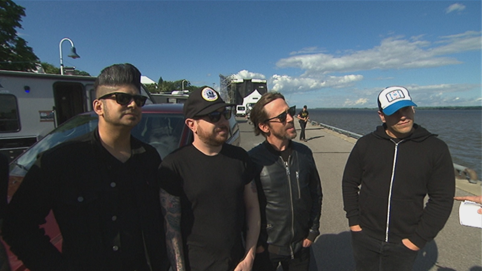Des membres du groupe Billy Talent, quelques heures avant leur spectacle au FestiVoix de Trois-Rivières Des membres du groupe Billy Talent, quelques heures avant leur spectacle au FestiVoix de Trois-Rivières