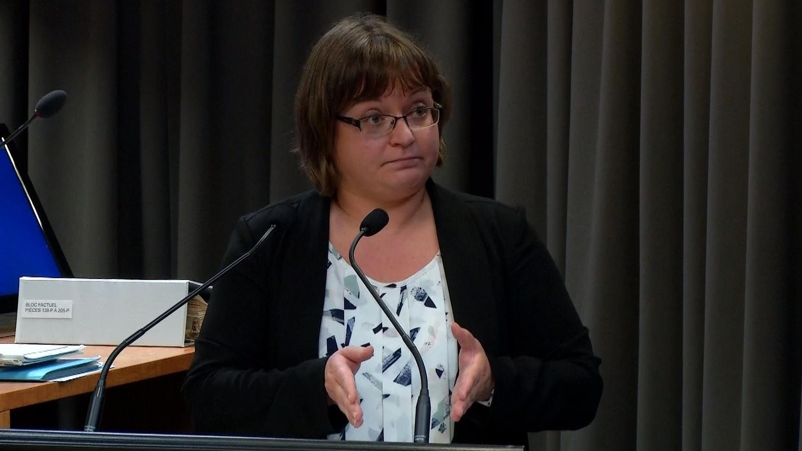 Me Catherine Dumais, qui présente le mémoire du DPCP devant la Commission Chamberland. Me Catherine Dumais, qui présente le mémoire du DPCP devant la Commission Chamberland.