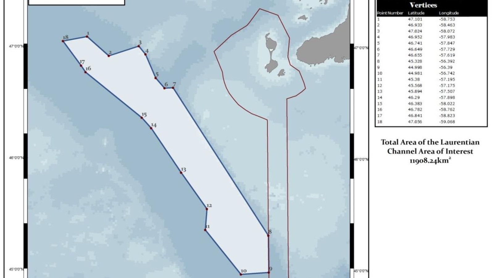 Carte de la zone de protection marine du chenal Laurentien Carte de la zone de protection marine du chenal Laurentien