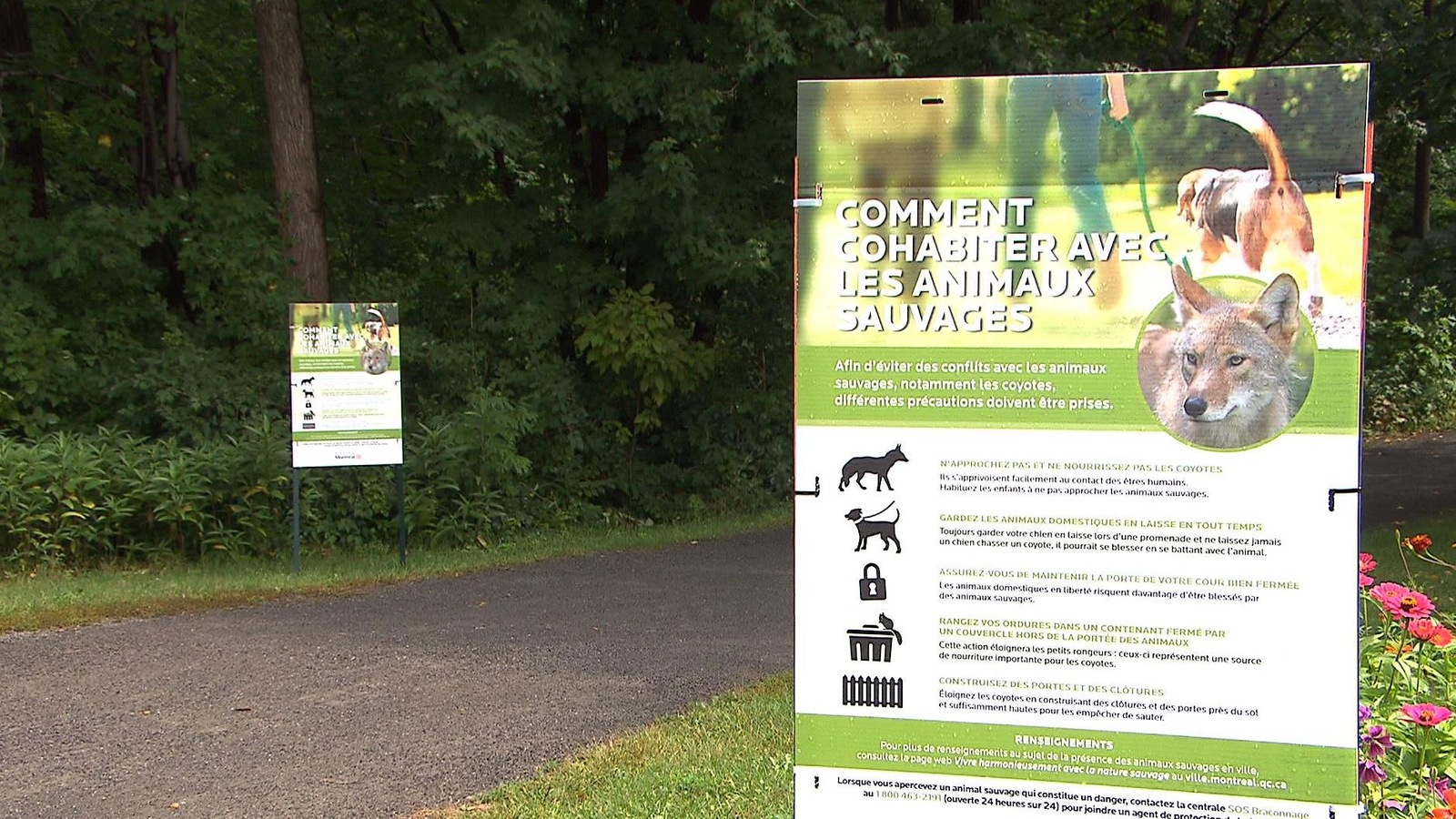 Avertissement affiché au parc du Boisé-de-Saint-Sulpice Avertissement affiché au parc du Boisé-de-Saint-Sulpice