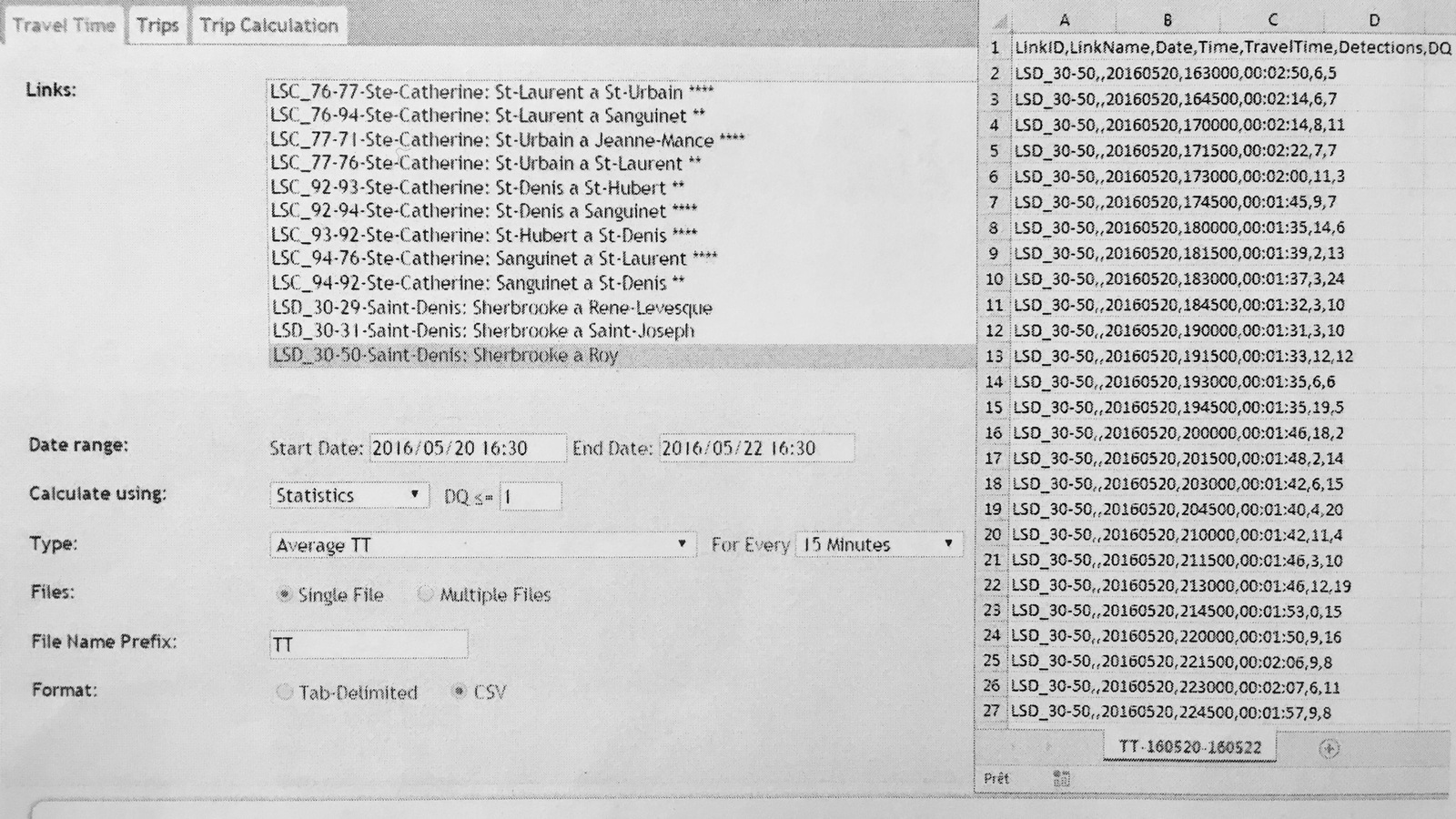 Une capture d'écran de la base de données de la Ville de Montréal dans laquelle sont conservés les identifiants uniques des appareils Bluetooth. Une capture d'écran de la base de données de la Ville de Montréal dans laquelle sont conservés les identifiants uniques des appareils Bluetooth.