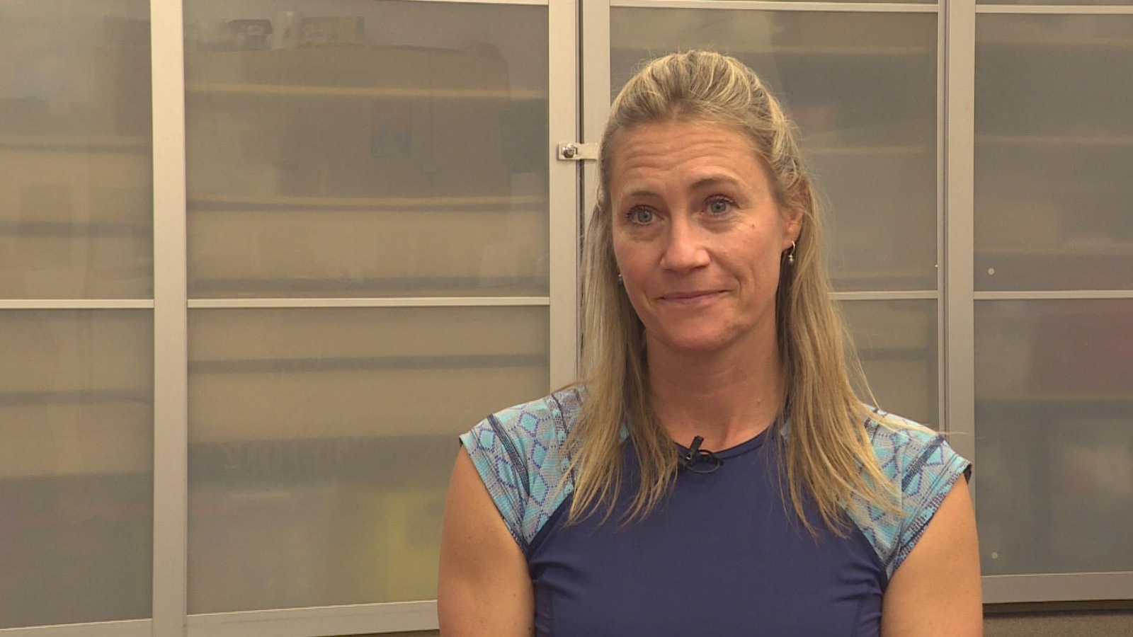 Charlotte Funke-Le Mellédo dans la salle de cours de yoga-bébé à la Cité francophone à Edmonton. Charlotte Funke-Le Mellédo dans la salle de cours de yoga-bébé à la Cité francophone à Edmonton.