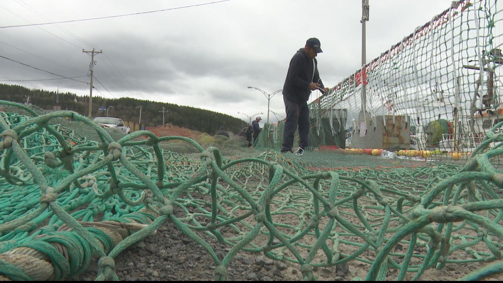 Un filet de pêche. Un filet de pêche.