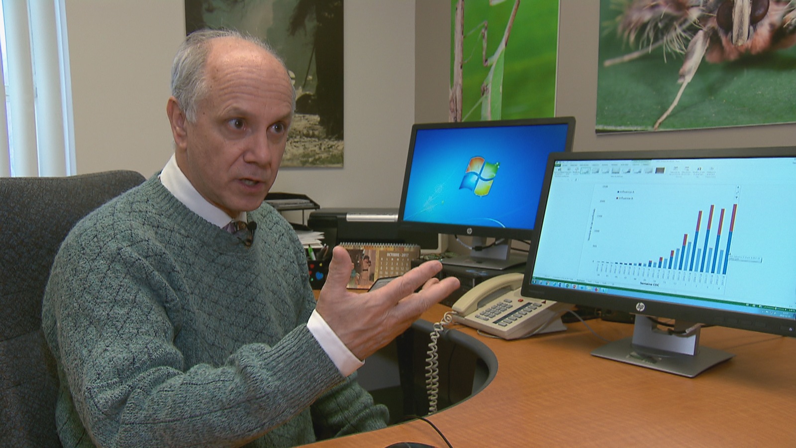 Gaston De Serres, épidémiologiste de l'Institut national de santé publique de Québec en entrevue à son bureau Gaston De Serres, épidémiologiste de l'Institut national de santé publique de Québec en entrevue à son bureau