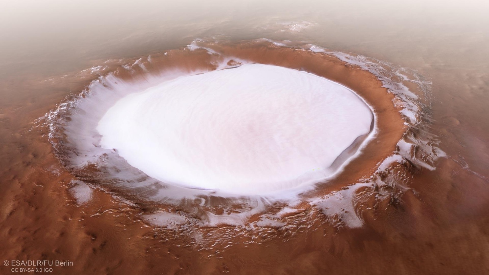 Le cratère de glace Korolev sur la planète Mars Le cratère de glace Korolev sur la planète Mars