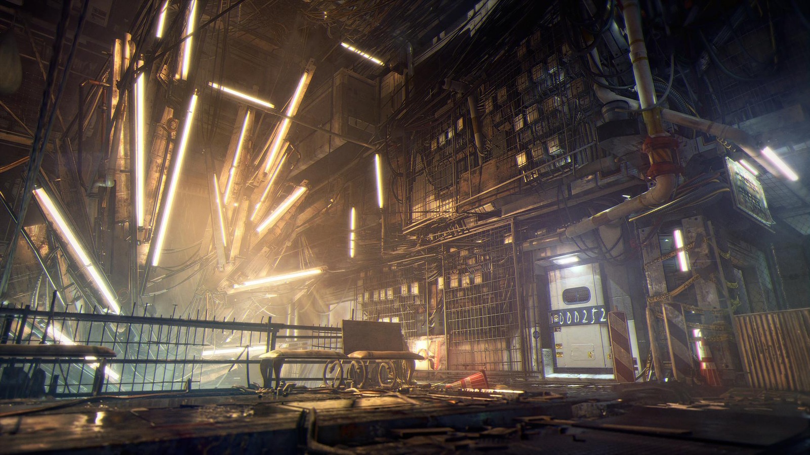 Scène du secteur du village Golem du jeu Deus Ex : Mankind Divided Scène du secteur du village Golem du jeu Deus Ex : Mankind Divided