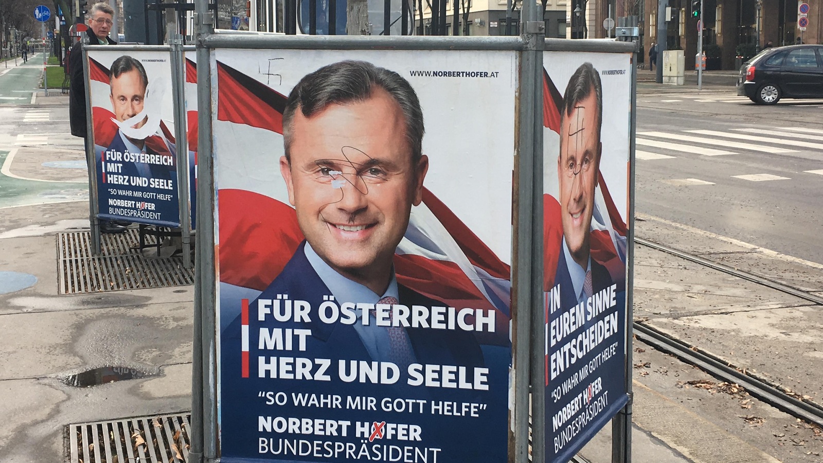 Pancarte gribouillée de Norbert Hofer Pancarte gribouillée de Norbert Hofer