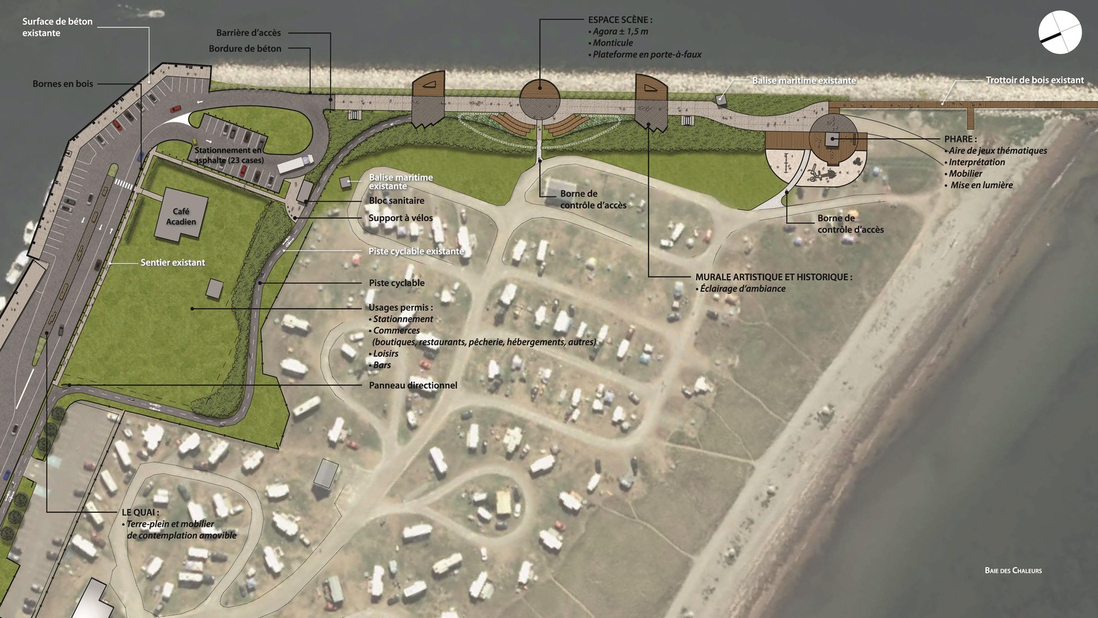 Le plan d'aménagement de la pointe Beaubassin, à Bonaventure. Le plan d'aménagement de la pointe Beaubassin, à Bonaventure.
