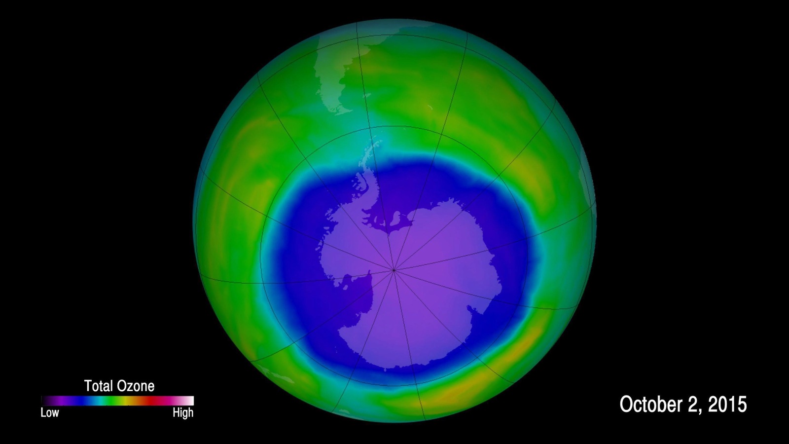 La couche d'ozone au-dessus de l'Antarctique en 2015 La couche d'ozone au-dessus de l'Antarctique en 2015