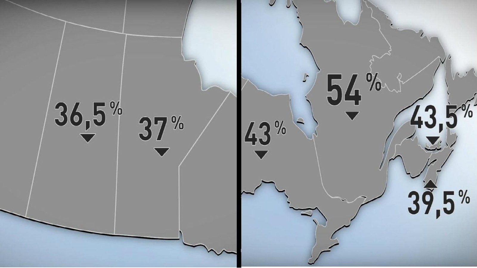 Deux cartes du Canada qui indiquent le pourcentage d'avocats qui sont des femmes dans plusieurs provinces du pays. Deux cartes du Canada qui indiquent le pourcentage d'avocats qui sont des femmes dans plusieurs provinces du pays.