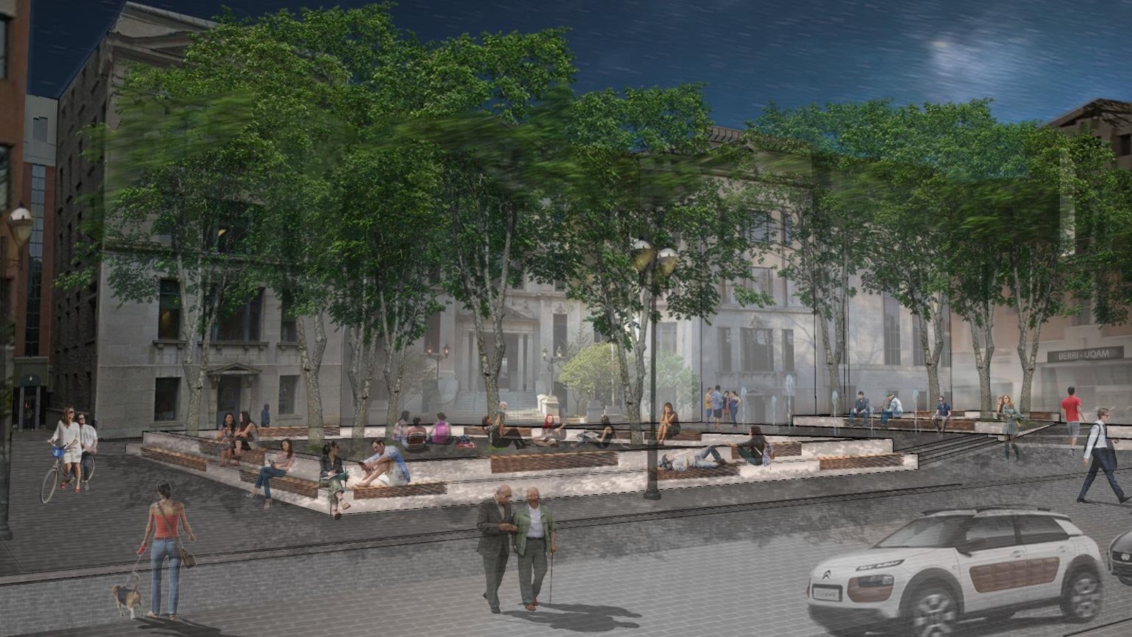 La place Pasteur après son réaménagement. La place Pasteur après son réaménagement.