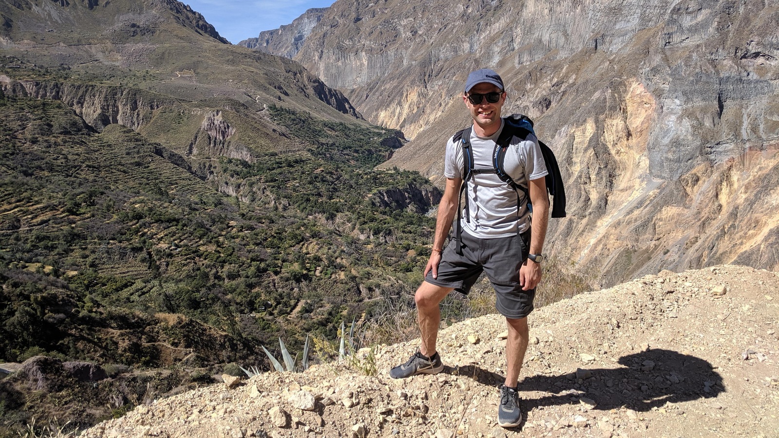 Dominic Munger dans le canyon de Colca, au Pérou Dominic Munger dans le canyon de Colca, au Pérou