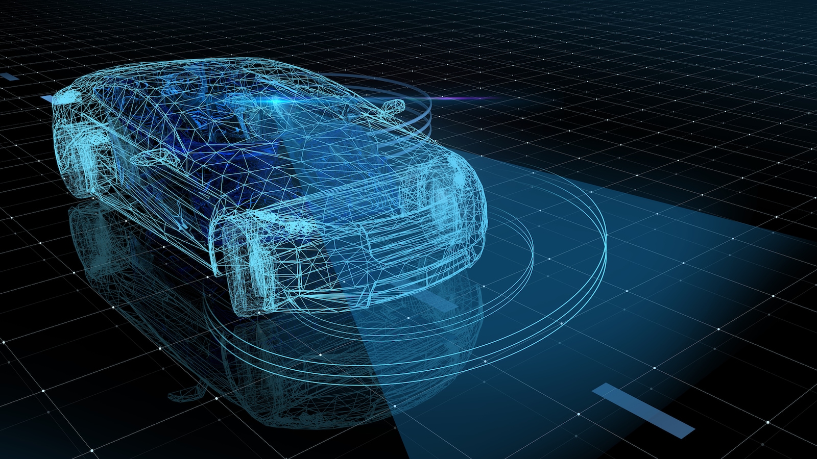 Une illustration des capteurs d'une voiture. Une illustration des capteurs d'une voiture.