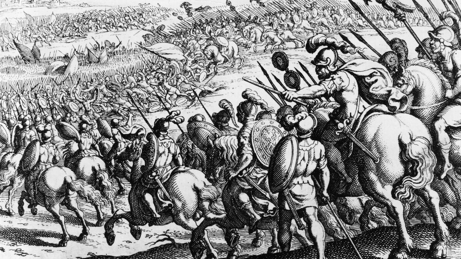 Gravure représentant la victoire des troupes d'Alexandre le Grand contre les Perses dans le Granique, en 334 av. J.-C. Gravure représentant la victoire des troupes d'Alexandre le Grand contre les Perses dans le Granique, en 334 av. J.-C.