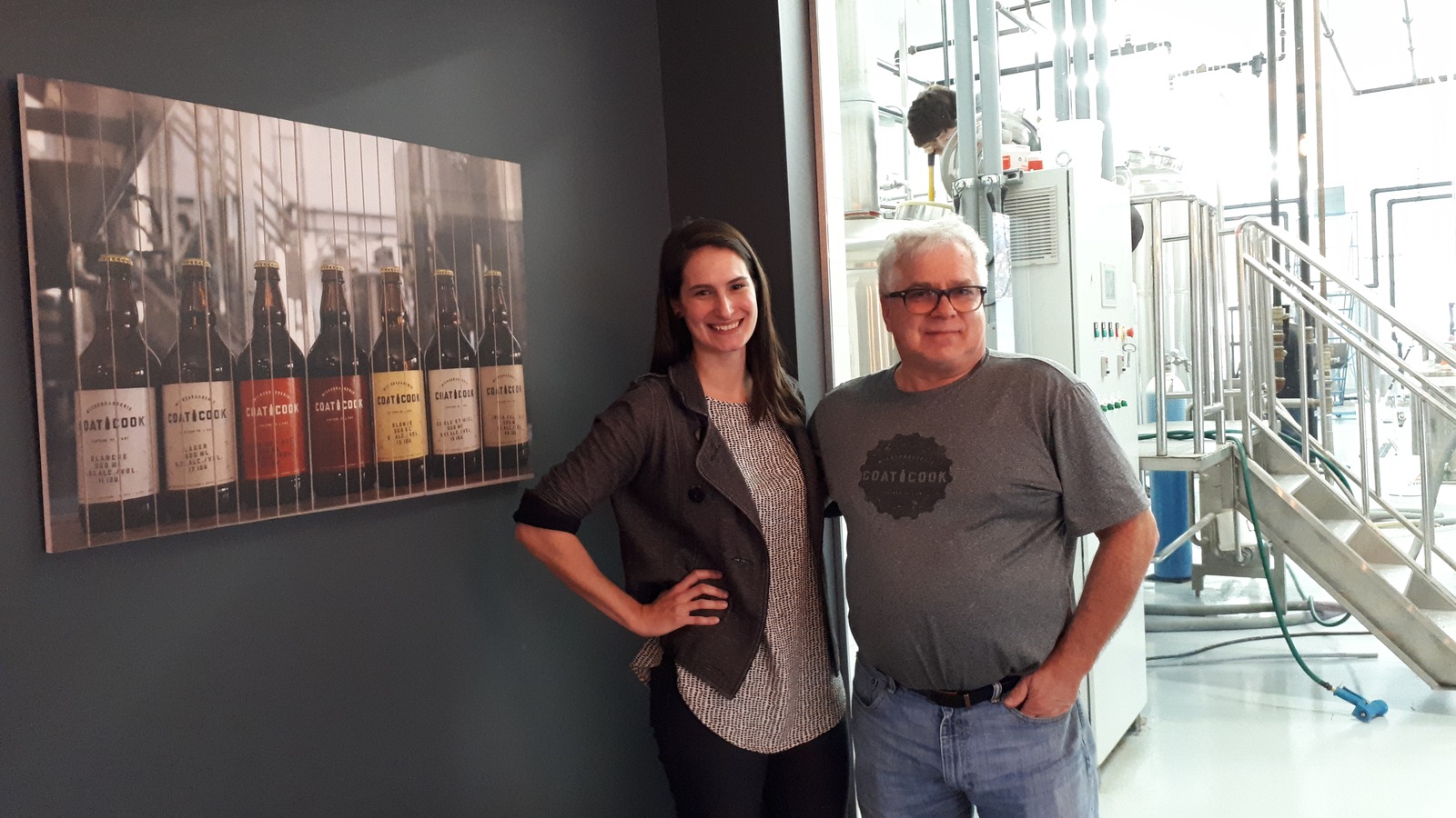Sarah Jolicoeur-Hull, directrice générale et Réjean Corbeil, copropriétaire de la Microbrasserie Coaticook. Sarah Jolicoeur-Hull, directrice générale et Réjean Corbeil, copropriétaire de la Microbrasserie Coaticook.
