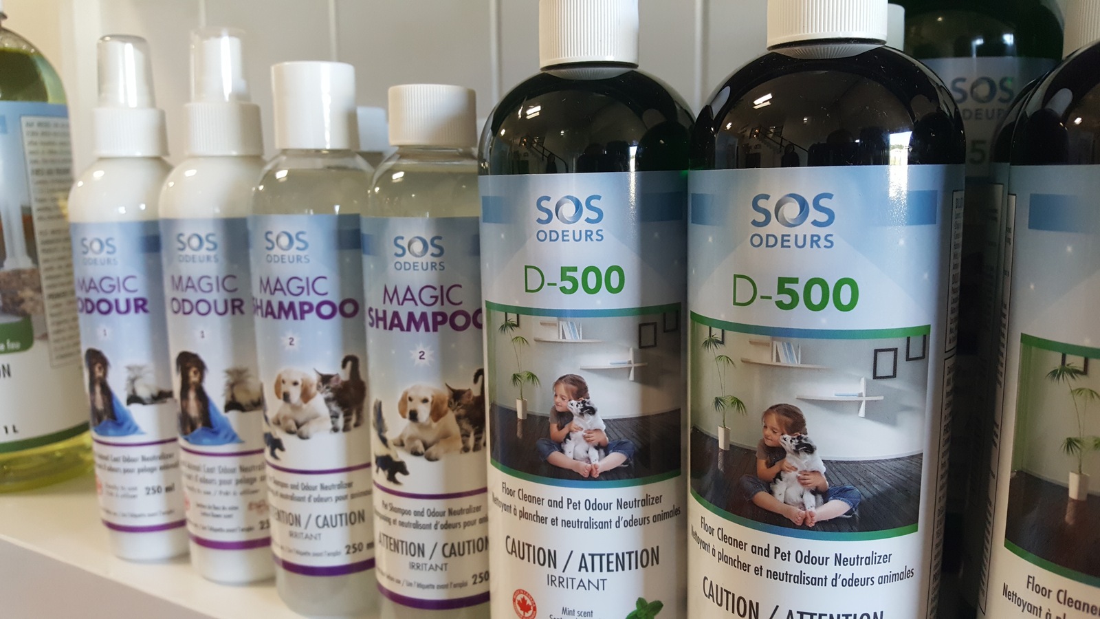 Les produits de l'entreprise sherbrookoise SOS Odeurs. Les produits de l'entreprise sherbrookoise SOS Odeurs.