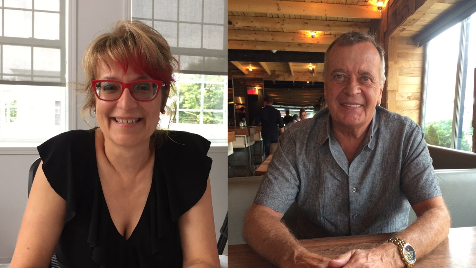 Une femme et un homme souriants. Une femme et un homme souriants.