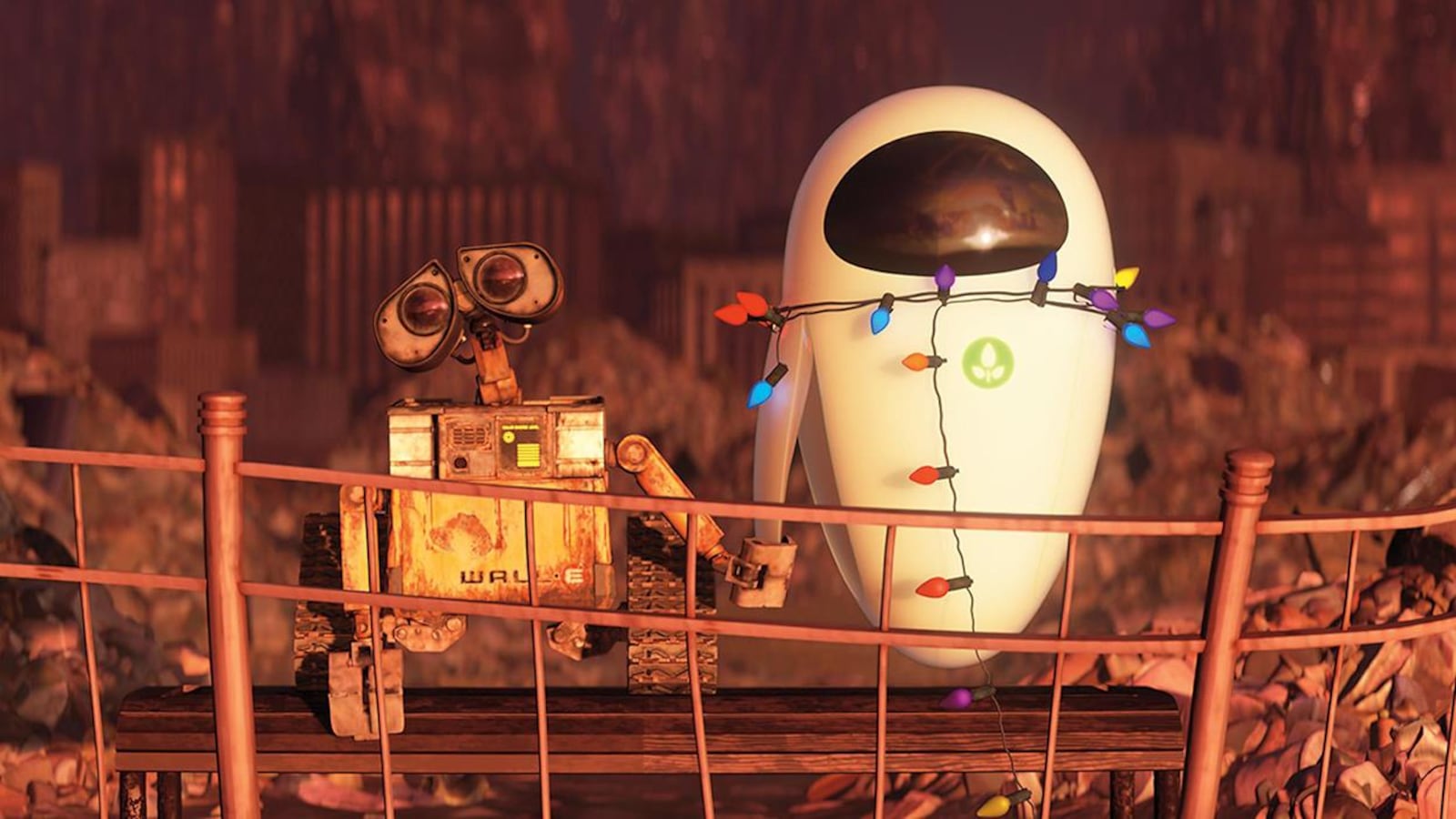 Wall-E et Eve se tiennent la main Wall-E et Eve se tiennent la main