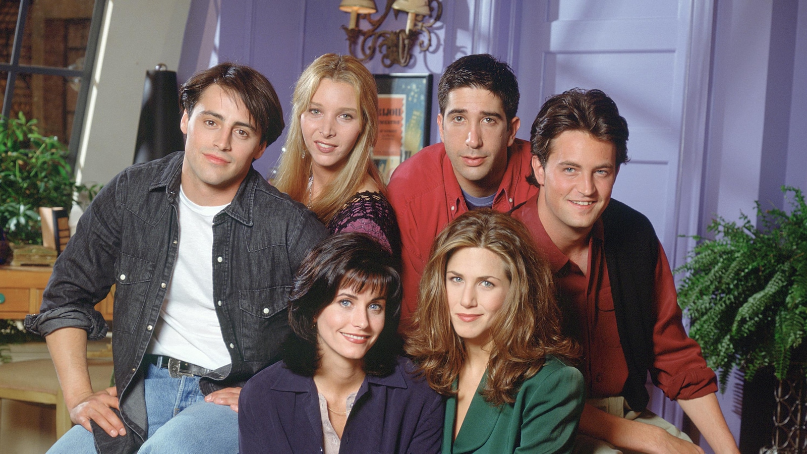 Les comédiens de la série Friends : Matt LeBlanc, Lisa Kudrow, David Schwimmer, Matthew Perry, Courteney Cox Arquette et Jennifer Aniston.