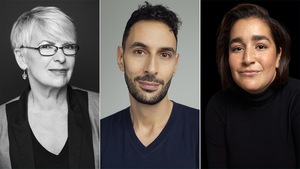 Montage photo avec les visages de Brigitte Haentjens, Éric Chacour, Mariana Mazza.