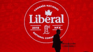 Le premier ministre de la Nouvelle-Écosse, Stephen McNeil, prend la parole au centre des congrès d'Halifax.